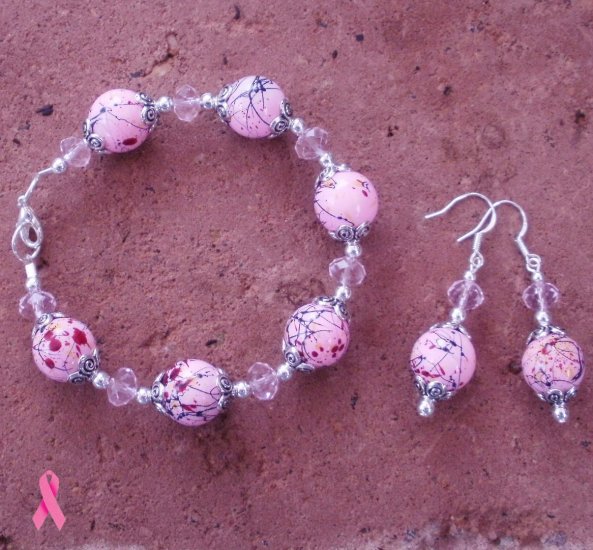 Hand Painted Glass And Swarovski Crystal Set