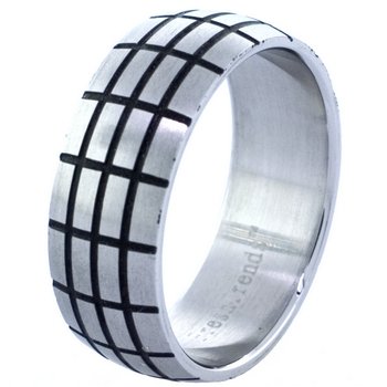 Steel Pattern Etched Ring (sz.12)