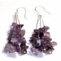 Tri Dangle Purple Amethyst Earrings