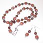 Rare Gem Stone Gold Star and Dragon Vein Agate Necklace Set