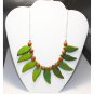 Rare Gem Stone Gold Star And Leaf Necklace