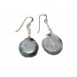 Agate And Sterling Silver Earrings (blue/black)