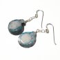 Agate And Sterling Silver Earrings (blue/white)