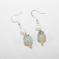 Freshwater Pearl And Carved Jade Earrings