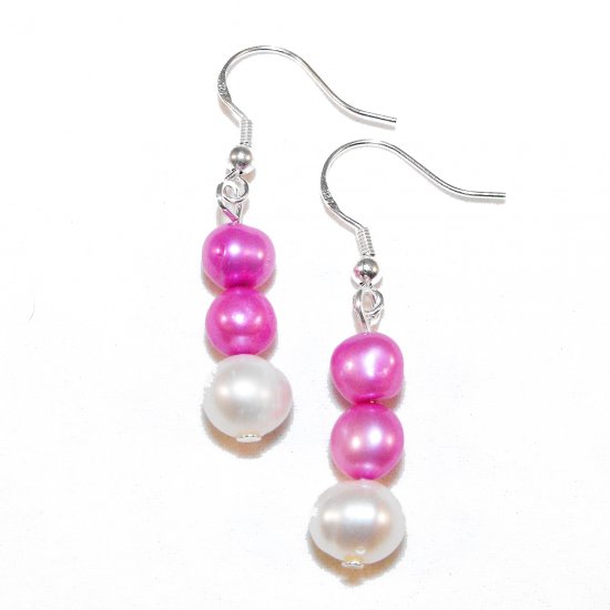Pink Freshwater Pearl Earrings (f)