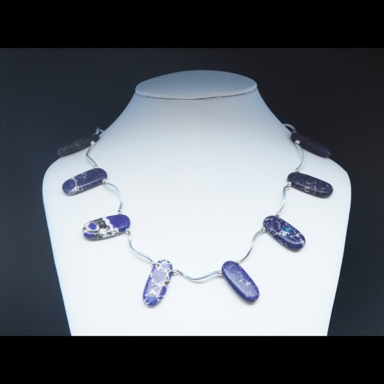 Purple Turquoise And Tube Beaded Necklace