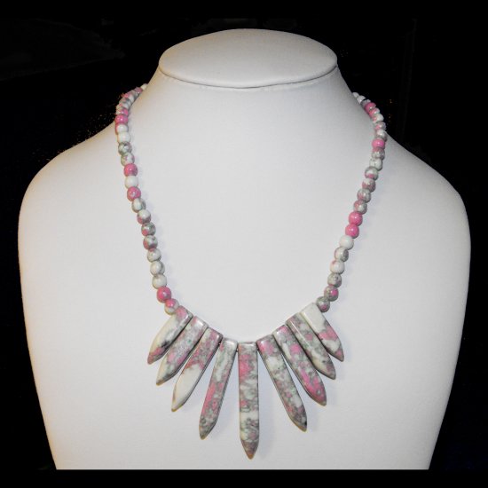 Turquoise Arrow Necklace Pink And White