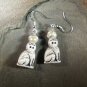 White Cat Earrings Sterling Holy Tabby Saint Cat