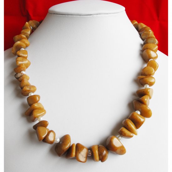 Caramel Jade Nugget Necklace