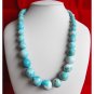 Sky Blue Spotted Big Bead Necklace