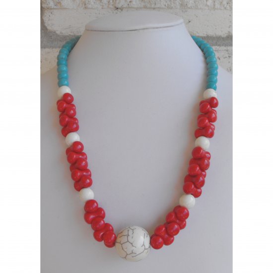 Turquoise Mixed Beaded Necklace