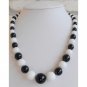 Black Agate And White Jade Necklace
