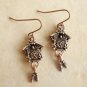 Cute German Cookoo Clock Brass Dangle Earrings