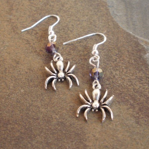 Sale! Spider With Swarovski Crystal Earrings