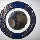 Blue and Gold Mirror Made From Vintage Plate
