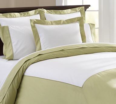 Pottery Barn Classic Cuff Duvet Cover Soft Green KING