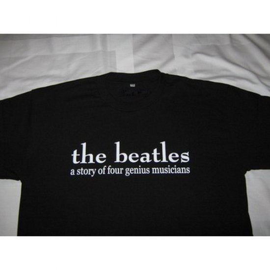 a Story of Four Genius Musicians The Beatles - Black T-Shirt