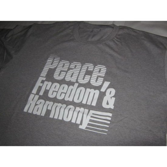 Peace, Freedom and Harmony - Grey T-Shirt