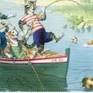 Alfred Mainzer - Cat Postcard - Fishing For Cat Fish!