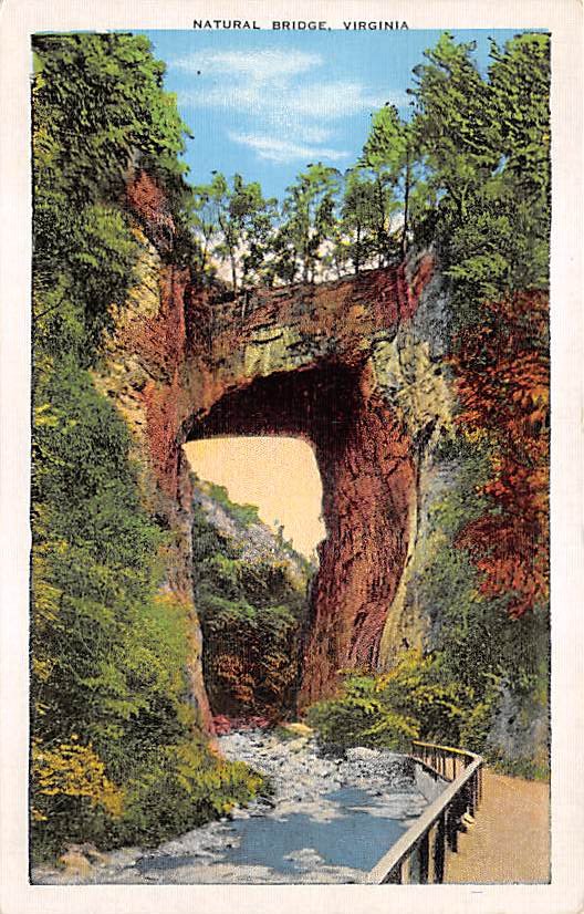 Natural Bridge, Virginia Linen Postcard 1939 (A4)