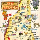 New Hampshire Greetings - Map Postcard (A380)