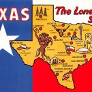 Texas Lone Star State - Map Postcard (A378)