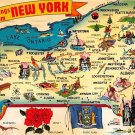 New York Greetings - Map Postcard (A384)