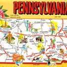 Pennsylvania - Map Postcard (A414)