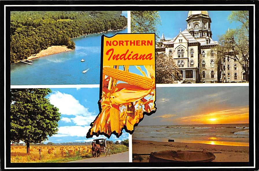 Northern Indiana - Map Postcard (A420)