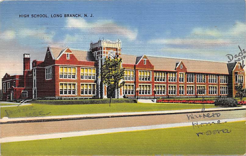 Long Branch, NJ Postcard - High School 1942 (A507)