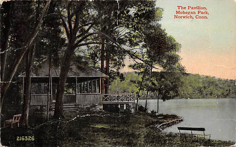 Norwich, Conn, CT Postcard - Pavillion Mohegan Park 1914 (A595)