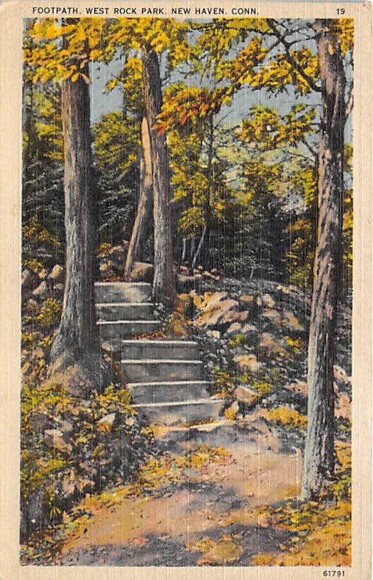West Rock, Conn, CT Postcard - Footpath 1948 - (A600)