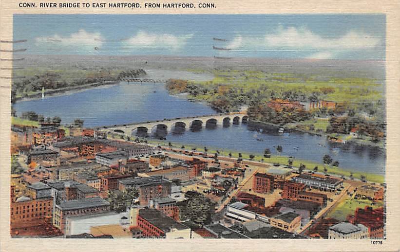 East Hartford, Conn, CT Postcard - Aerial View 1945(A628)