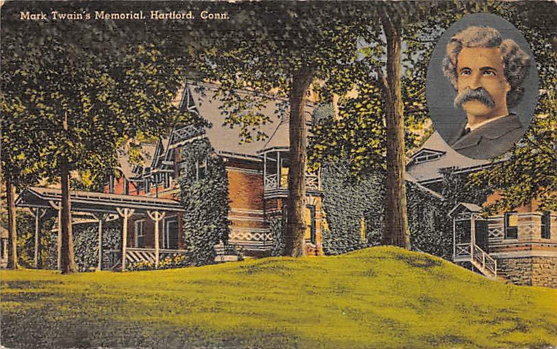 Hartford, Conn, CT Postcard - Mark Twain Memorial 1946 (A631)
