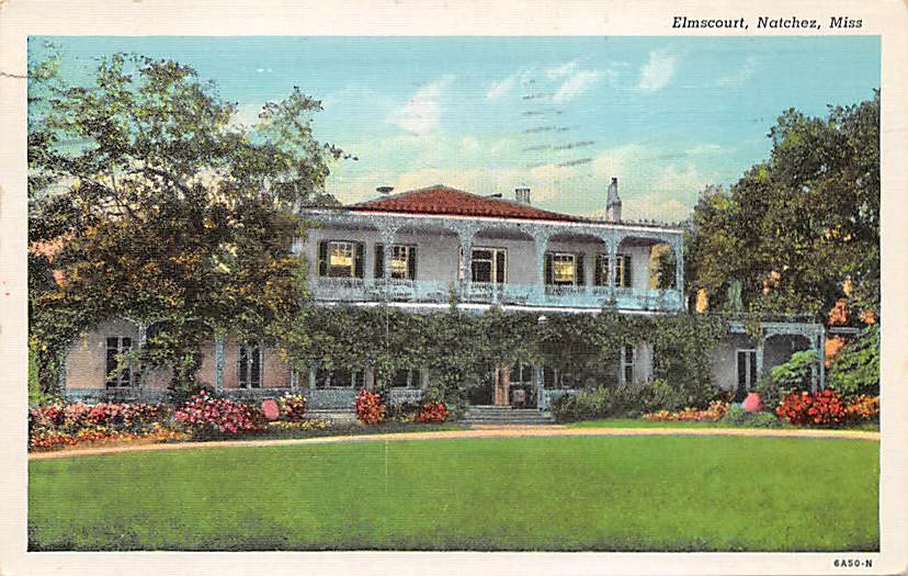 Natchez, Miss, MS Postcard - The Elmscourt 1948 (A638)