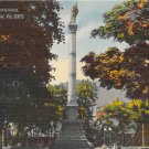 Shamokin, PA Postcard - Lincoln Street Monument (A742) Penna, Pennsylvania