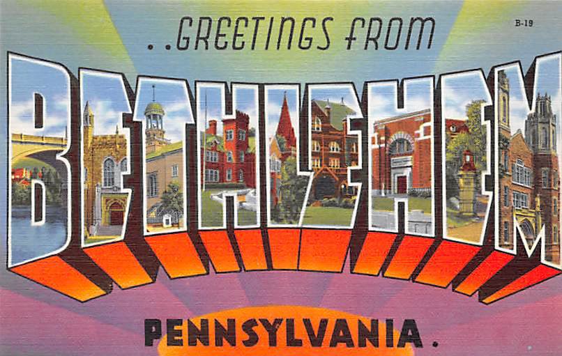 Bethlehem Large Letter Postcard - PA, Penna (A747)