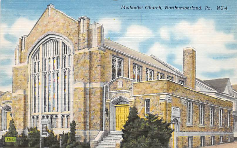 Northumberland, PA Postcard Methodist Church (A755) Penna, Pennsylvania