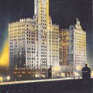 Chicago, Ill Postcard Wrigley Building at Night 1957 (B756) IL, Illinois