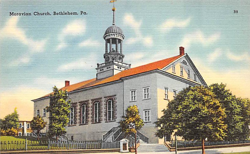 Bethlehem, PA Postcard - Moravin Church (A758) Penna, Pennsylvania