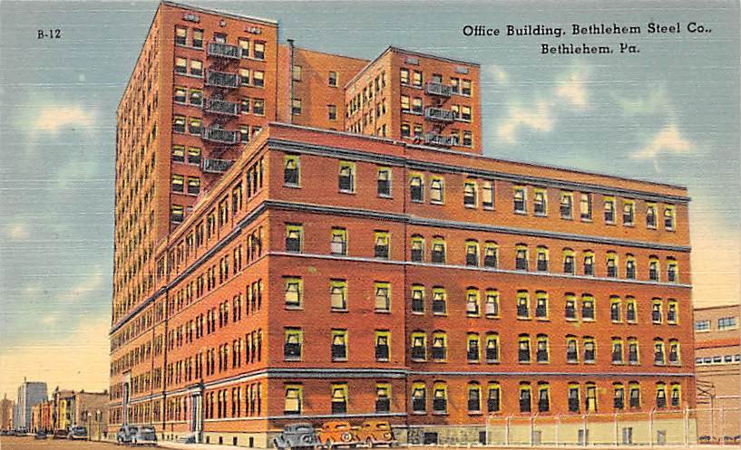 Bethlehem, PA Postcard - Steel Co. Office Building (A765) Penna, Pennsylvania