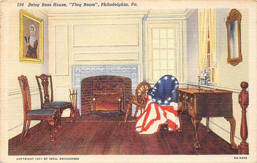 Philadelphia, PA Postcard Betsy Ross House, 1946 (A776) Penna, Pennsylvania