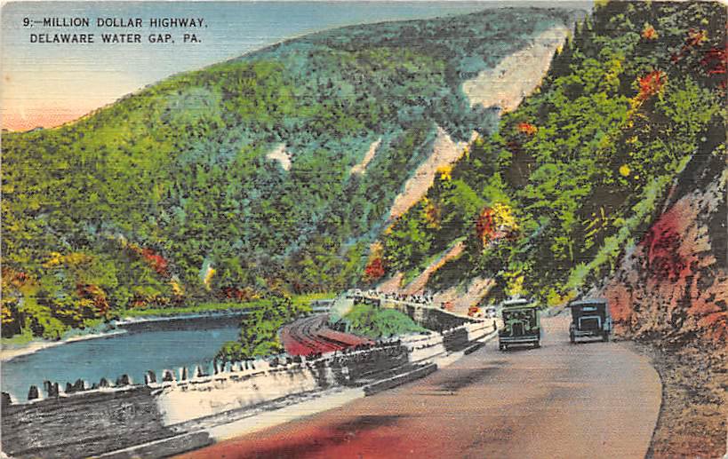 Delaware Water Gap, PA Postcard Million Dollar Highway (A769) Penna, Pennsylvania