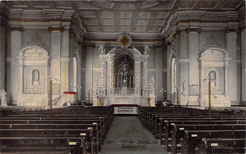 St John S Church Interior Frederick Md Postcard B275