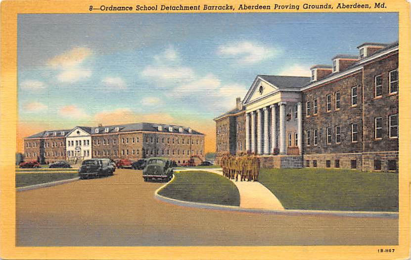 Aberdeen Proving Grounds, Md Oridance School Barracks 1948 Postcard (B282) Maryland