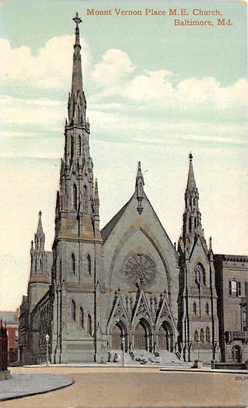 Baltmore, Md M. E. Church, Mt. Vernon Place Postcard (B288) Maryland
