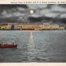 Annapolis, Md Naval Academy, Night Harbor View 1949 Postcard (B290) Maryland