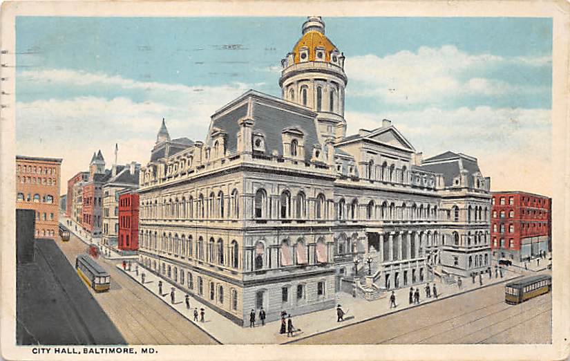 Baltmore, Md City Hall Postcard  (B298) Maryland