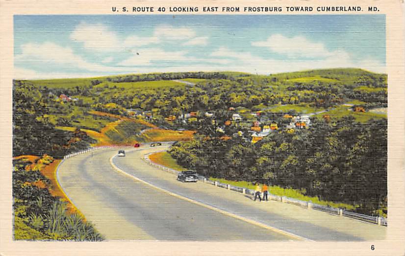 Cumberland, Md U.S. Route 40 Postcard (B299) Maryland