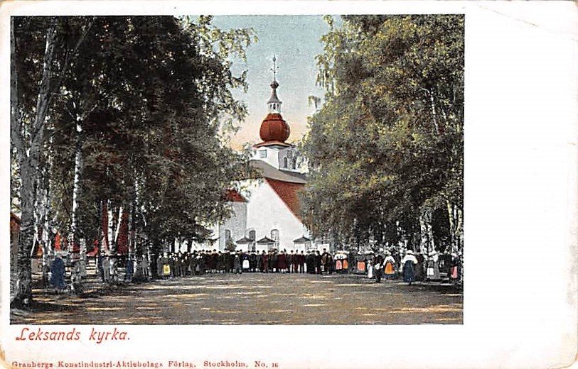 Leksands Kyrka, Sweden, Sverige Postcard (B322-323)